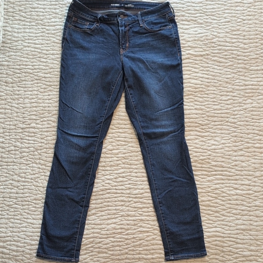 Old Navy Dark Blue Women's Mid-Rise Skinny Jeans